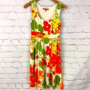 Tommy Bahama women’s dress sleeveless colorful bold floral stretchy orange green